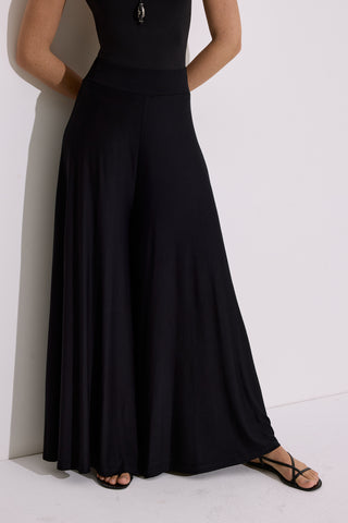 Relaxed Draped Trousers Black