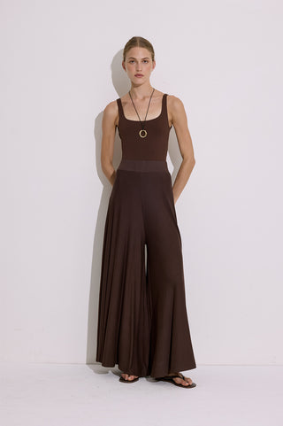 Relaxed Draped Trousers Brown