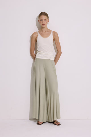 Relaxed Draped Trousers Pastel Green