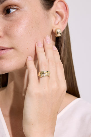 Zircon Stripe Dome Ring Standard