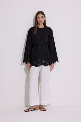 Embroidered Tunic Black