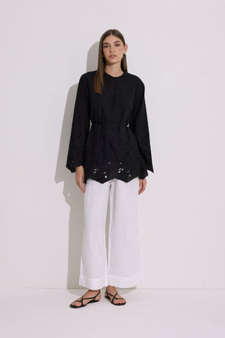 Embroidered Tunic Black