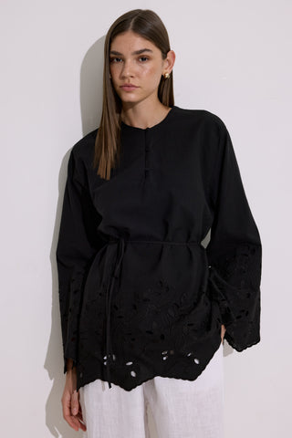 Embroidered Tunic Black