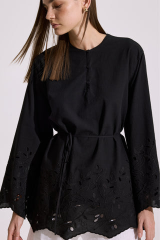 Embroidered Tunic Black