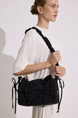 Ruched Shoulder Bag Black