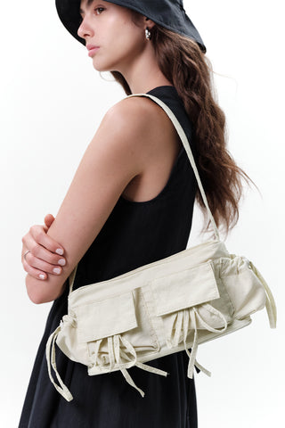 Drawstring Bag With Pockets Yellow