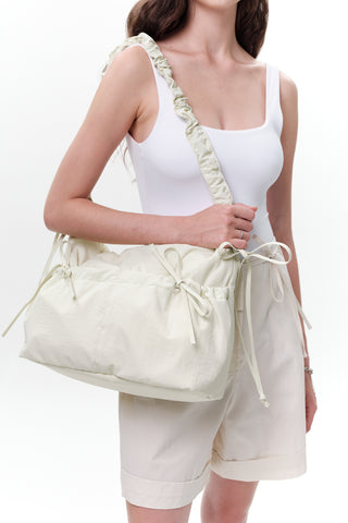 Ruched Tote Bag Yellow