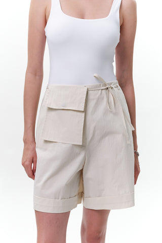 Belted Shorts With Pockets Stone