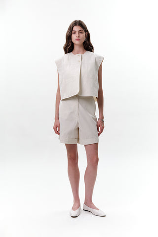 Belted Shorts With Pockets Stone