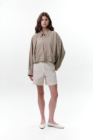 Belted Shorts With Pockets Stone