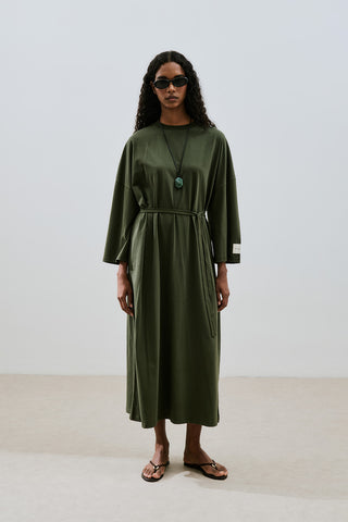 Long Oversized Dress Dark Green