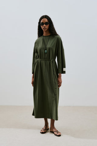Long Oversized Dress Dark Green