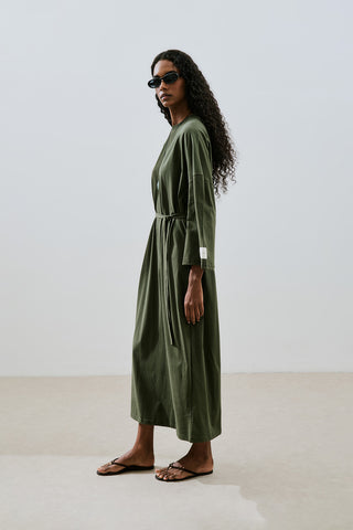Long Oversized Dress Dark Green