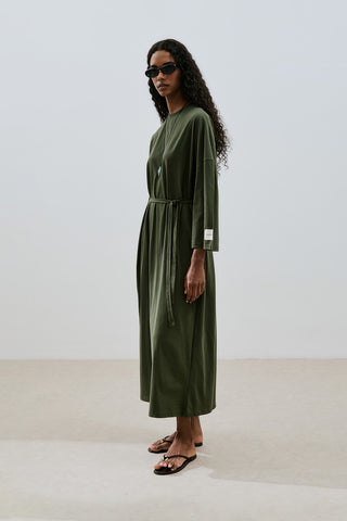 Long Oversized Dress Dark Green
