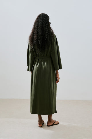 Long Oversized Dress Dark Green