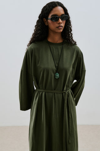 Long Oversized Dress Dark Green