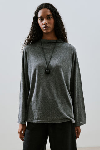 Linen Blend Blouse Anthracite