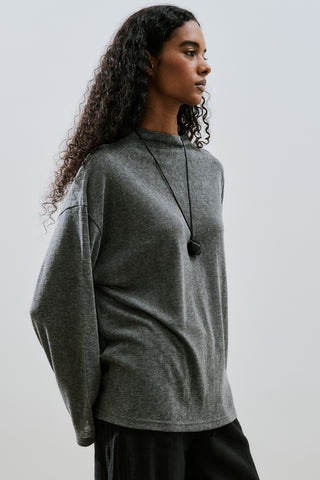 Linen Blend Blouse Anthracite