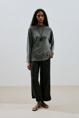 Linen Blend Blouse Anthracite