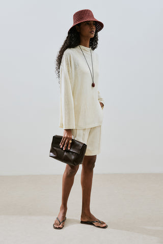 Linen Blend Blouse Beige