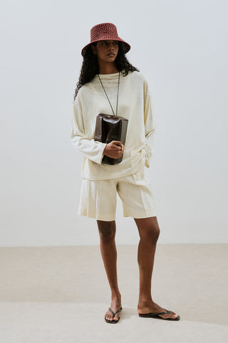 Linen Blend Blouse Beige