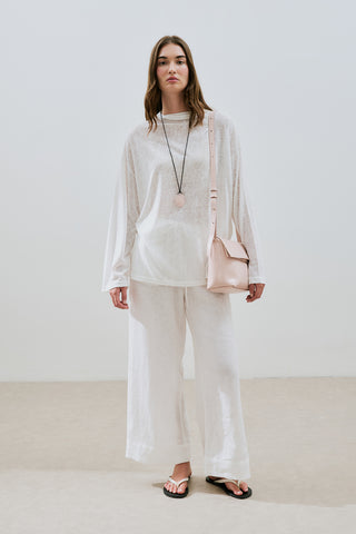 Linen Blend Blouse Ecru