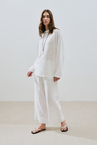 Linen Blend Blouse Ecru