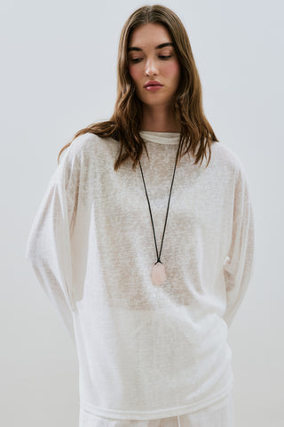 Linen Blend Blouse Ecru