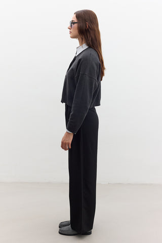 Oversized Soft Knit Cardigan Anthracite