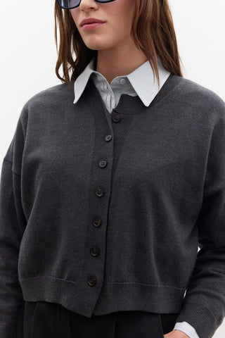Oversized Soft Knit Cardigan Anthracite