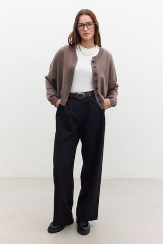 Oversized Soft Knit Cardigan Mink