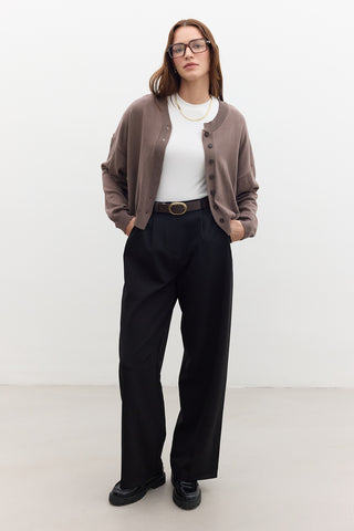 Oversized Soft Knit Cardigan Mink