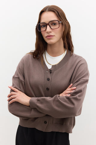 Oversized Soft Knit Cardigan Mink