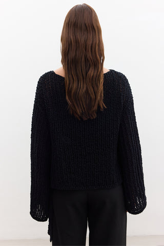 Open-Knit Sweater Black