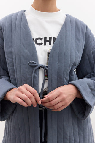 Quilted Belted Jacket Indigo