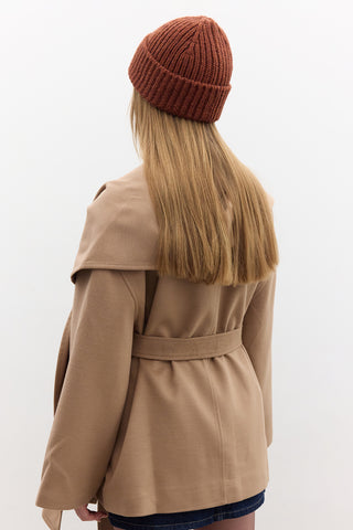 Shawl Collar Cachet Coat Camel