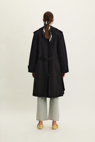 Anika Belted Trench Coat Black