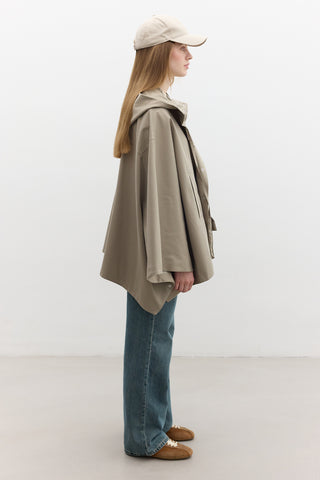 Cape Trench Coat With Bag Detail Pistachio