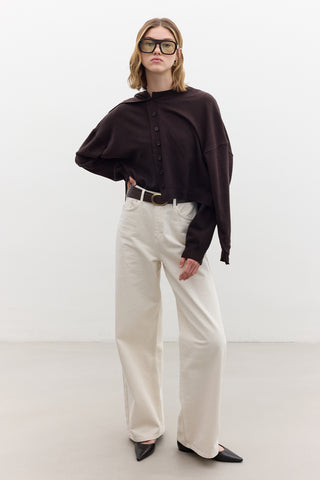 Oversized Soft Knit Cardigan Brown