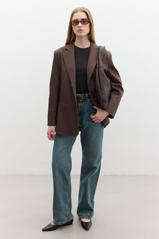 Classic Buttoned Blazer Brown