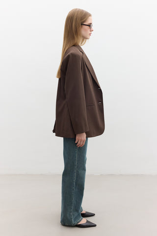 Classic Buttoned Blazer Brown