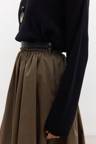 Oversized Draped Cotton Sweater Black