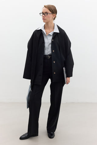 Shawl Collar Cachet Coat Black