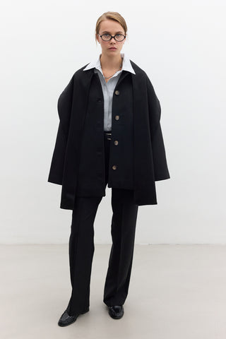 Shawl Collar Cachet Coat Black