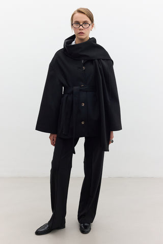 Shawl Collar Cachet Coat Black