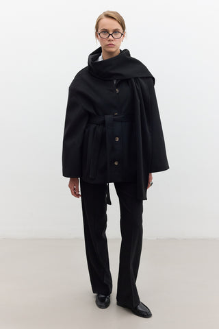 Shawl Collar Cachet Coat Black