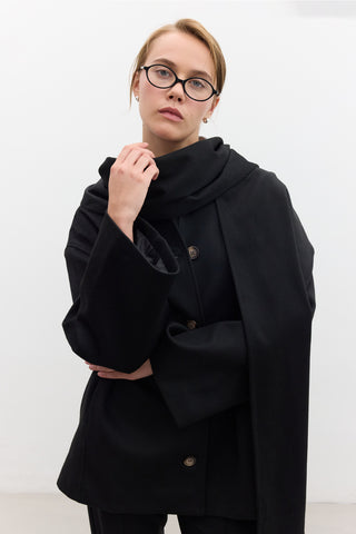 Shawl Collar Cachet Coat Black