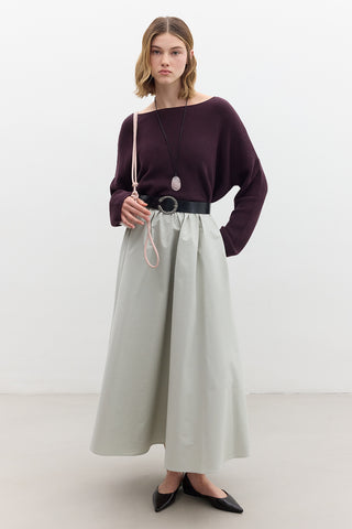 Oversized Draped Cotton Sweater Purple