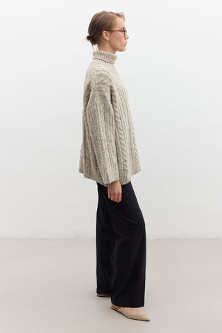 Turtleneck Knit Sweater Beige