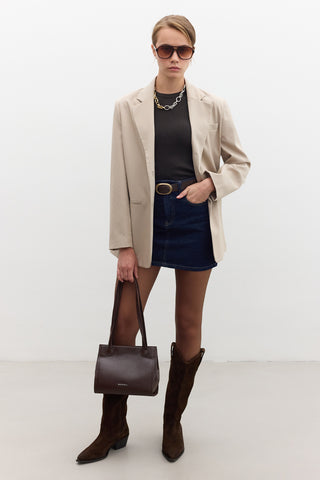 Classic Buttoned Blazer Stone